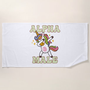 Alpha Male Ironic Unicorn 1 Beach Towel