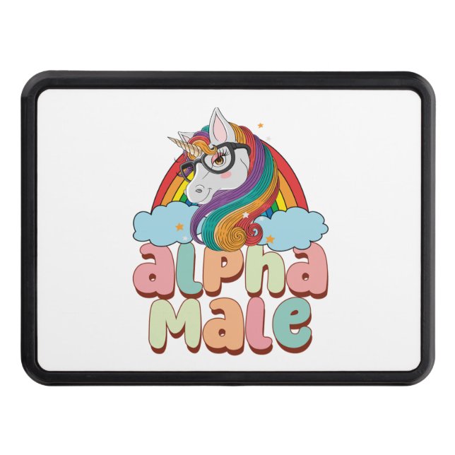 Alpha Male Ironic Unicorn 2 Hitch Cover (Front)