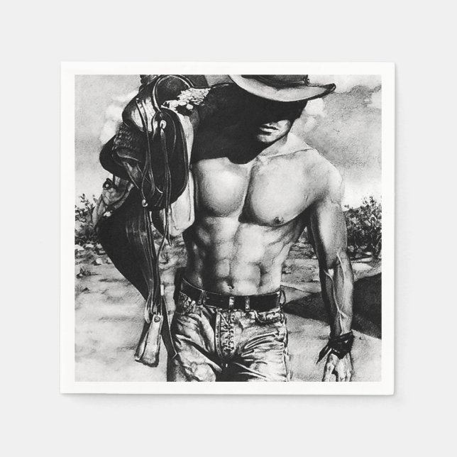 Alpha Male Rustic Cool Western Cowboy Paper  Napkins (Front)