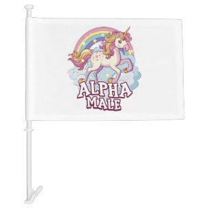 Alpha Male Unicorn Car Flag