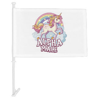 Alpha Male Unicorn Car Flag