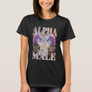 Alpha Male Unicorn Cat Ironic Vintage Bootleg Men T-Shirt