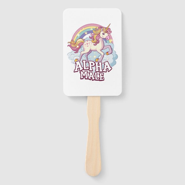 Alpha Male Unicorn Hand Fan (Front)