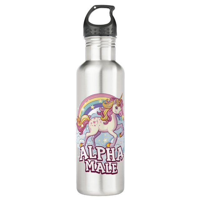 Alpha Male Unicorn Stainless Steel Water Bottle (Front)