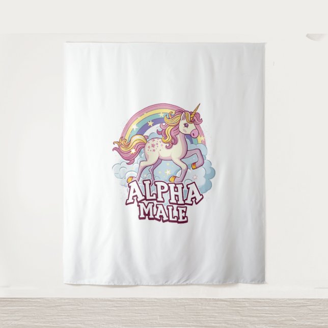 Alpha Male Unicorn Tapestry (Front)