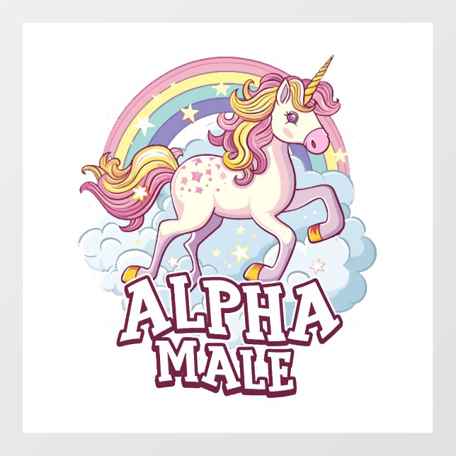 Alpha Male Unicorn Wall Decal (Front)
