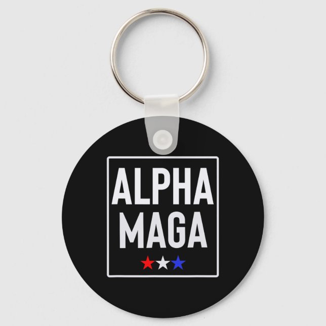 Alpha Mega Trump 2024 Election Design  Keychain (Front)