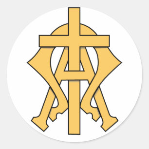 Alpha & Omega Classic Round Sticker