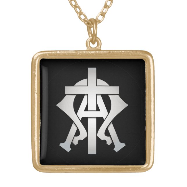 Alpha & Omega Gold Plated Necklace (Front)