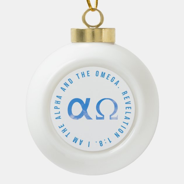 Alpha Omega T Shirt Ceramic Ball Christmas Ornament Zazzle