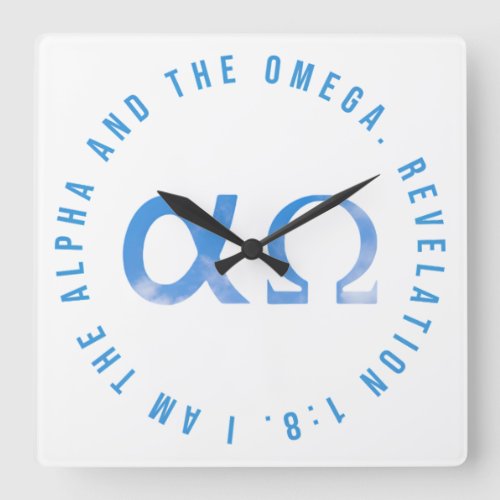 Alpha  Omega T_Shirt Square Wall Clock