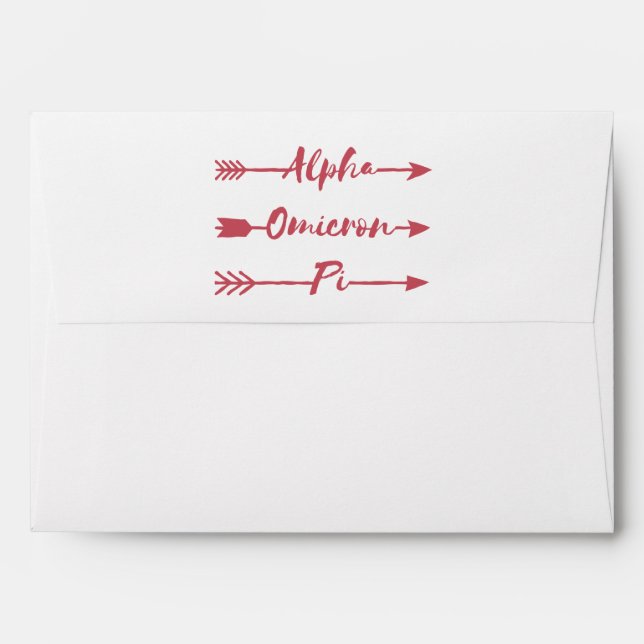 Alpha Omicron Pi Arrow Envelope (Back (Top Flap))