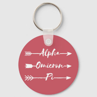 Alpha Omicron Pi Arrow Keychain
