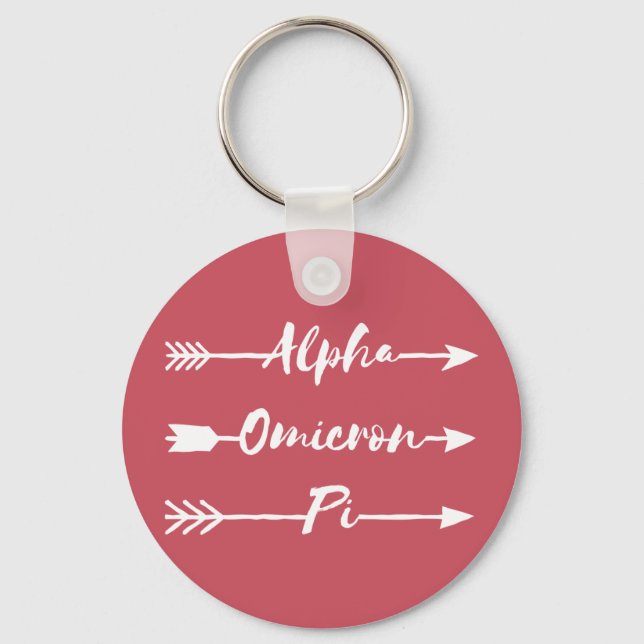 Alpha Omicron Pi Arrow Keychain (Front)