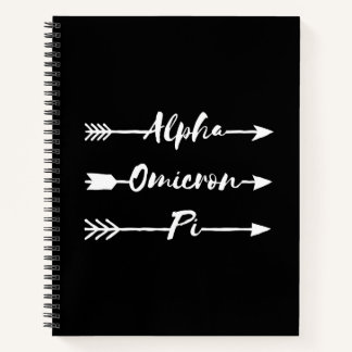 Alpha Omicron Pi Arrow Notebook