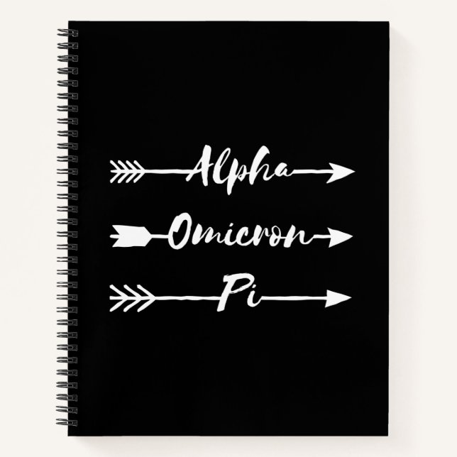 Alpha Omicron Pi Arrow Notebook (Front)