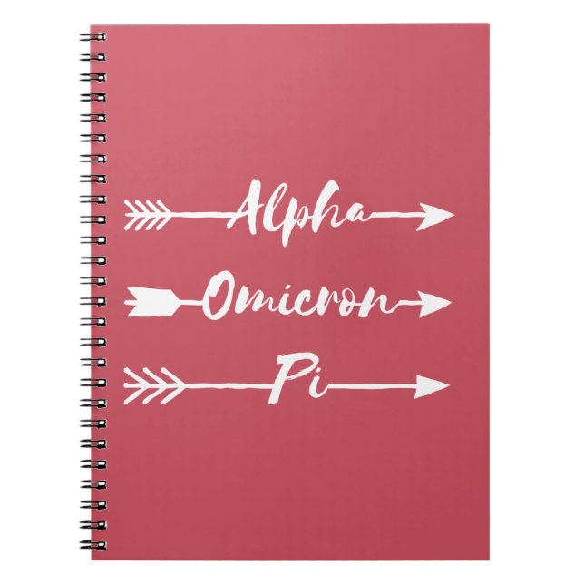 Alpha Omicron Pi Arrow Notebook (Front)