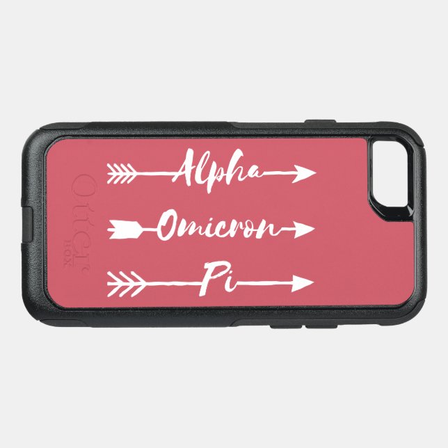 Alpha Omicron Pi Arrow Otterbox iPhone Case (Back Horizontal)