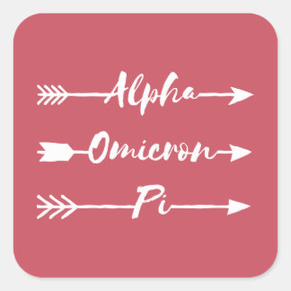 Alpha Omicron Pi Arrow Square Sticker
