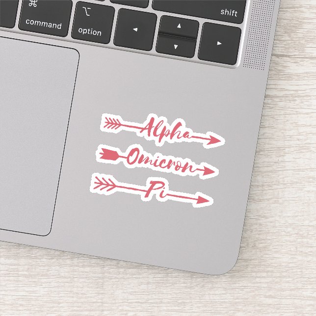 Alpha Omicron Pi Arrow Sticker (Detail)