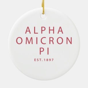 Alpha Omicron Pi Big Script Ceramic Ornament