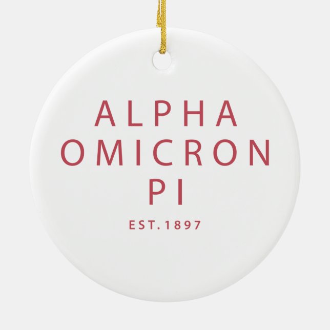 Alpha Omicron Pi Big Script Ceramic Ornament (Back)