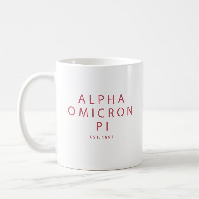 Alpha Omicron Pi Big Script Coffee Mug (Left)