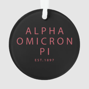 Alpha Omicron Pi Big Script Ornament