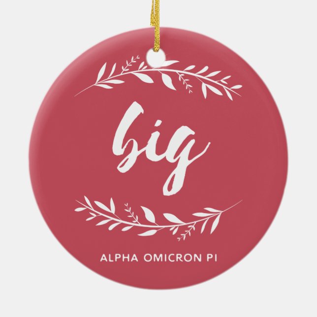Alpha Omicron Pi Big Wreath Ceramic Ornament (Back)