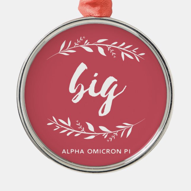 Alpha Omicron Pi Big Wreath Metal Ornament (Front)