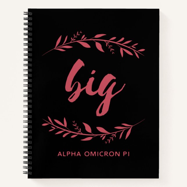 Alpha Omicron Pi Big Wreath Notebook (Front)
