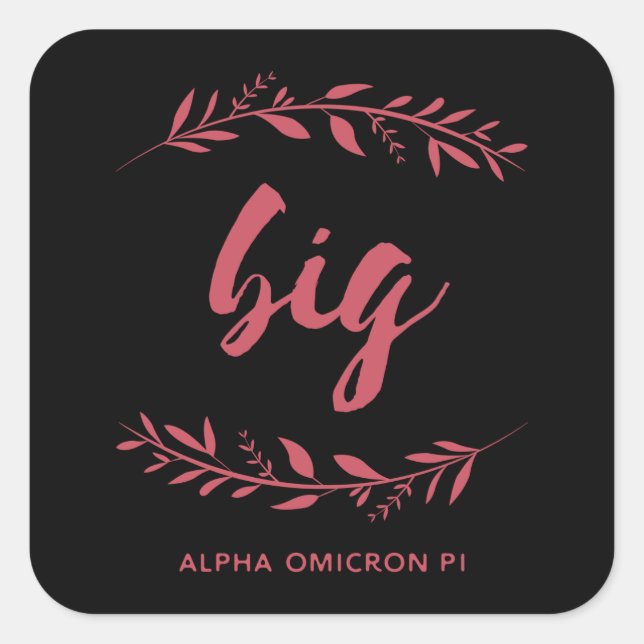 Alpha Omicron Pi Big Wreath Square Sticker (Front)