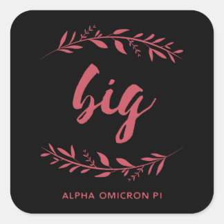 Alpha Omicron Pi Big Wreath Square Sticker