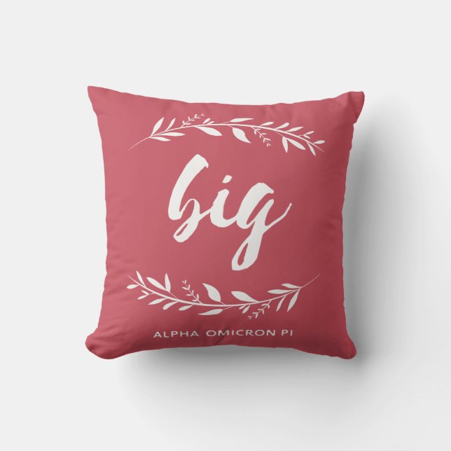 Alpha Omicron Pi Big Wreath Throw Pillow (Front)