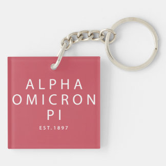 Alpha Omicron Pi Lil Script Keychain