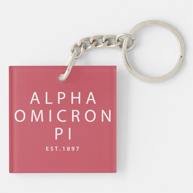 Alpha Omicron Pi Lil Script Keychain (Back)