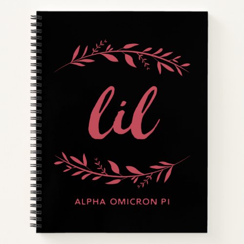 Alpha Omicron Pi Lil Wreath Notebook