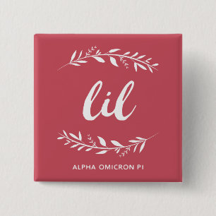 Alpha Omicron Pi Lil Wreath Pinback Button