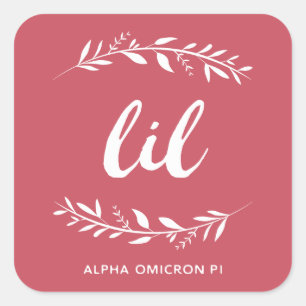 Alpha Omicron Pi Lil Wreath Square Sticker