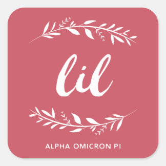 Alpha Omicron Pi Lil Wreath Square Sticker