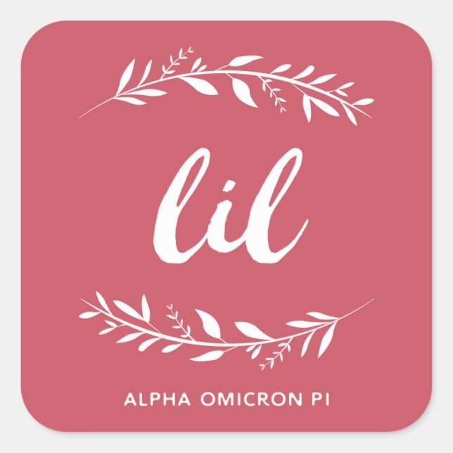 Alpha Omicron Pi Lil Wreath Square Sticker (Front)