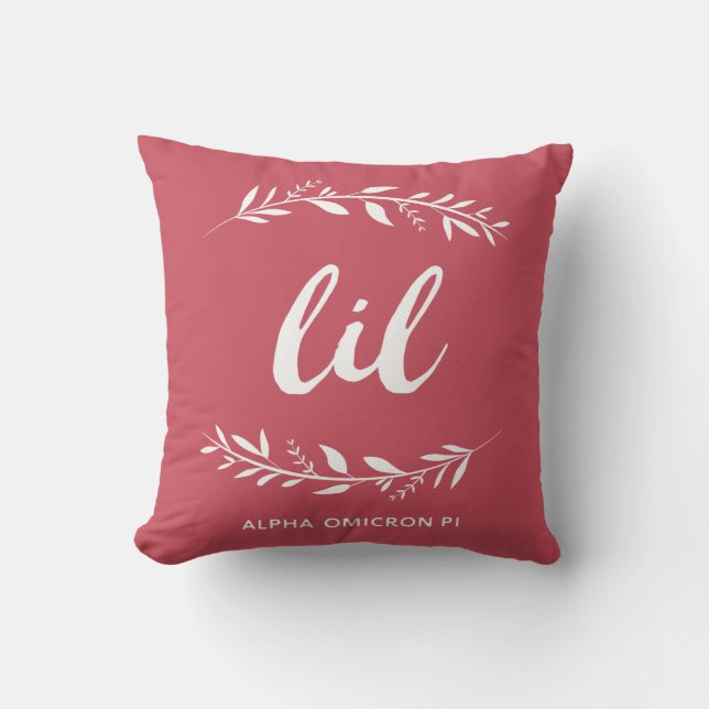 Alpha Omicron Pi Lil Wreath Throw Pillow (Front)