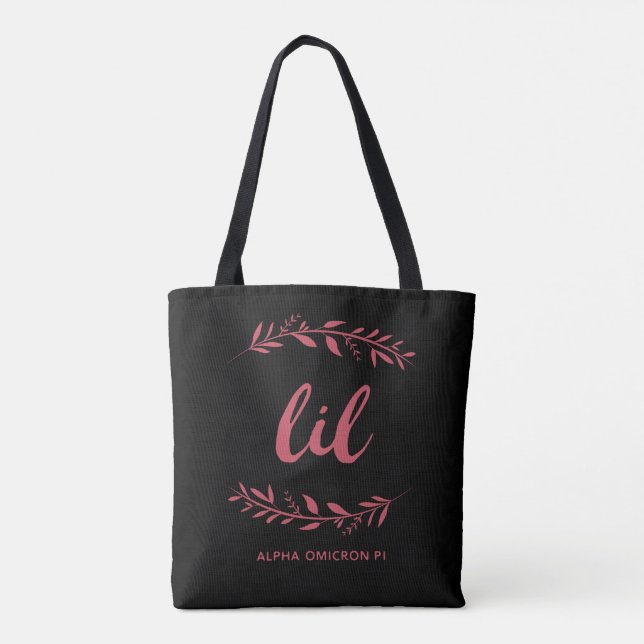 Alpha Omicron Pi Lil Wreath Tote Bag (Back)