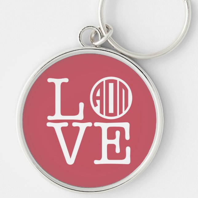 Alpha Omicron Pi Love Keychain (Front)