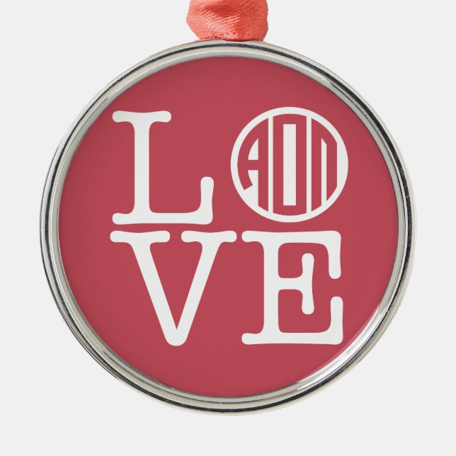 Alpha Omicron Pi Love Metal Ornament (Front)