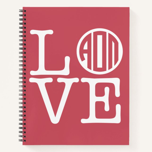 Alpha Omicron Pi Love Notebook (Front)