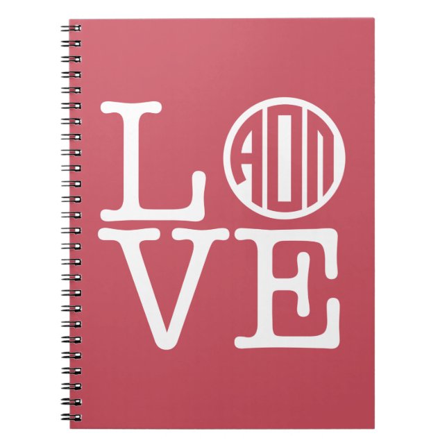 Alpha Omicron Pi Love Notebook (Front)
