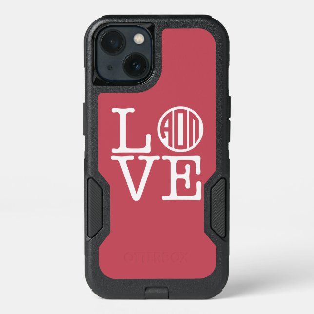 Alpha Omicron Pi Love Otterbox iPhone Case (Back)