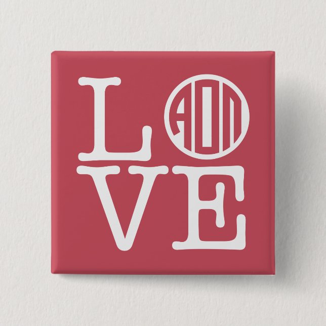 Alpha Omicron Pi Love Pinback Button (Front)