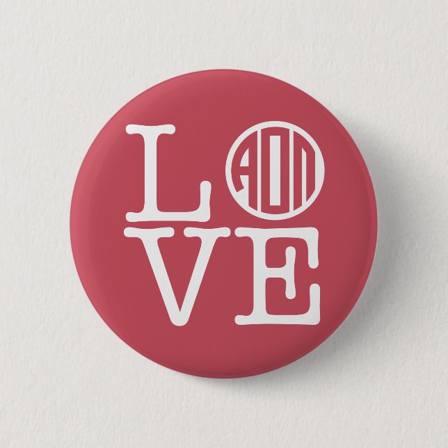 Alpha Omicron Pi Love Pinback Button (Front)